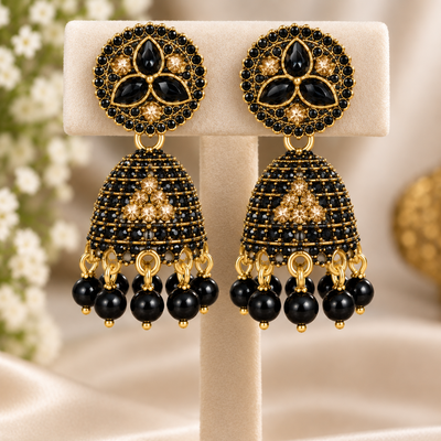 Gold-tone Jhumka, Black