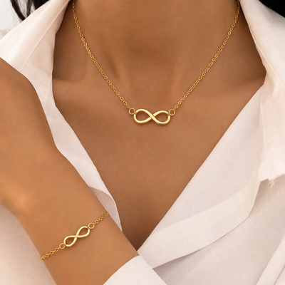 Infinity Set, Necklace and Bracelet